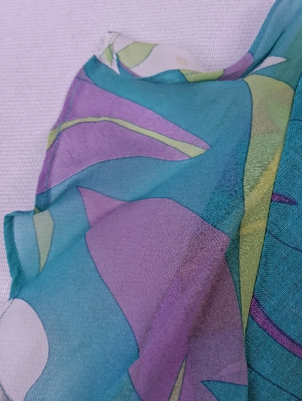 JohnPaulRichard Teal, Green & Purple Leaf-Print A-Line Skirt